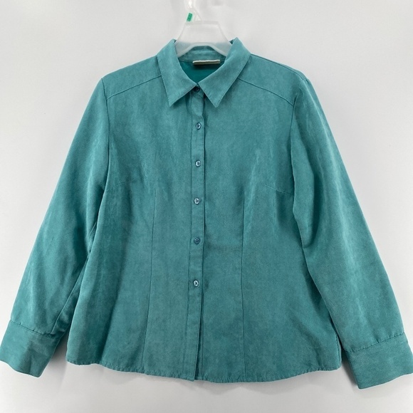 Cache Creek Blouse Women’s Small Green Button Up Shirt Long Sleeved - Picture 1 of 7